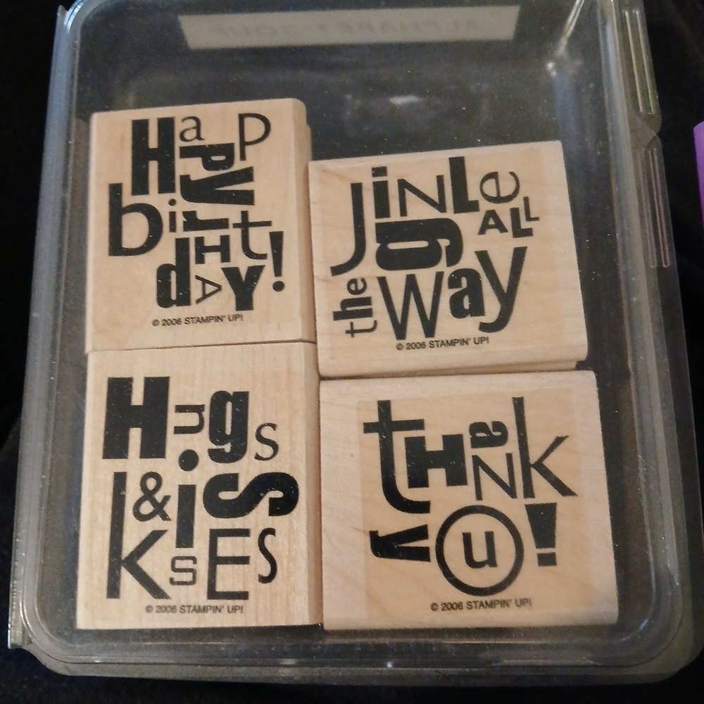Stampin' Up! Black Text Wooden Stamp Set